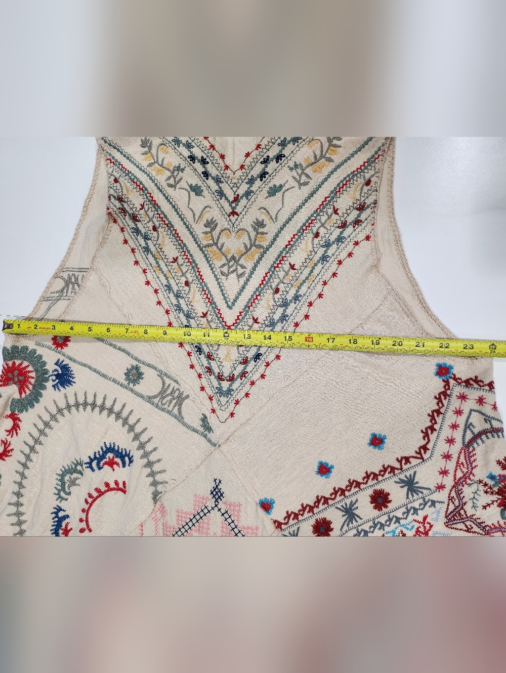 NWT Johnny Was Biya Imrie Patchwork Embroidered Vest Cream Boho Sz M - Picture 14 of 16